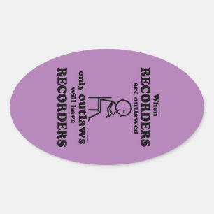 Enregistreurs Sticker Ovale Non Autorisé