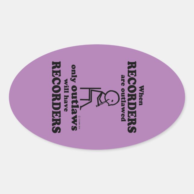 Enregistreurs Sticker Ovale Non Autorisé (Devant)