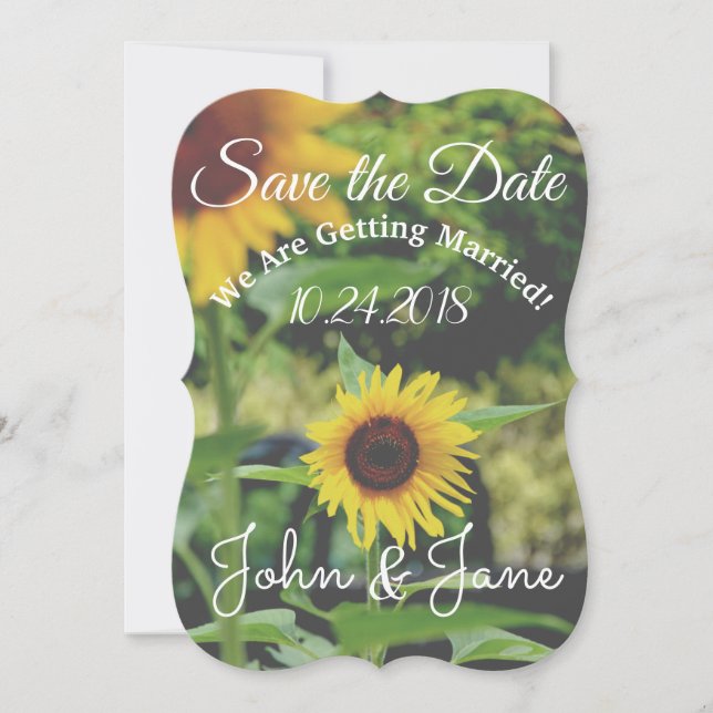 Enregistrez la date Carte de mariage tournesol (Devant)