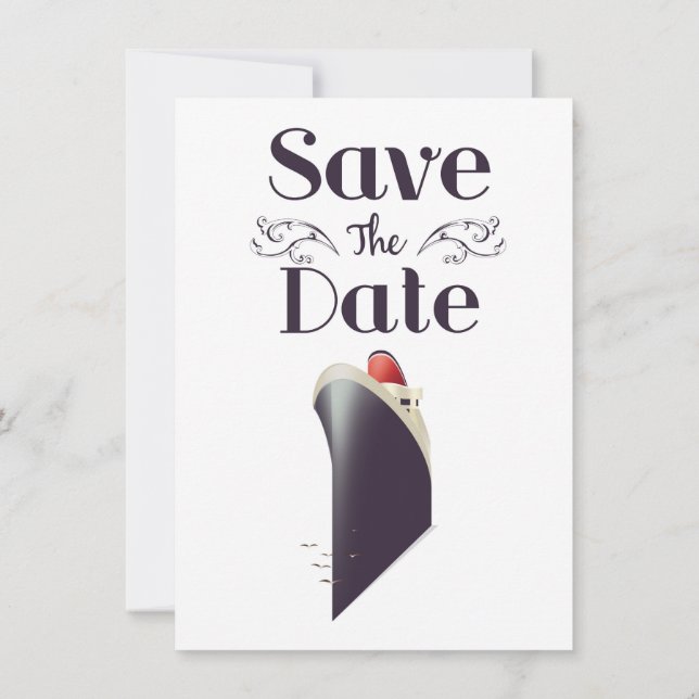 Enregistrez la date invitation vintage nautique (Dos)