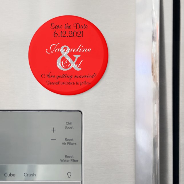 Enregistrez la Date Magnets Rouge Romantique (In situ (réfrigérateur))