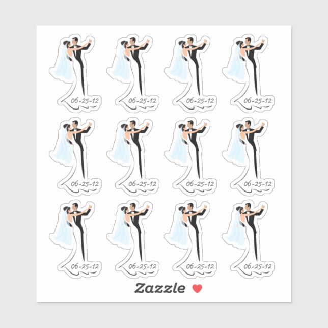 Enregistrez les stickers d'arrêt Mariage Date (Feuille)