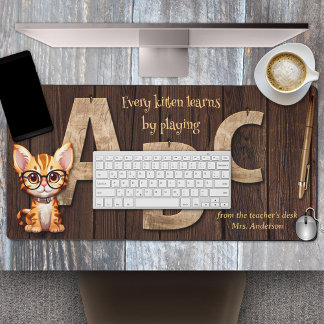 Enseignant alphabet en bois rustique ABC