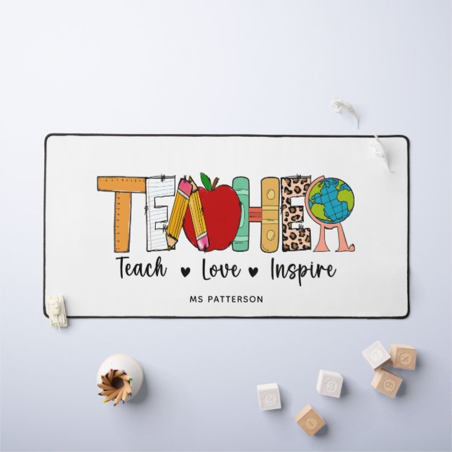 Enseignant Apprendre Amour Inspirer Nom personnali (Tableau pour enfants)