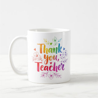 Enseignant brillant coloré "Merci" Mug Cadeau