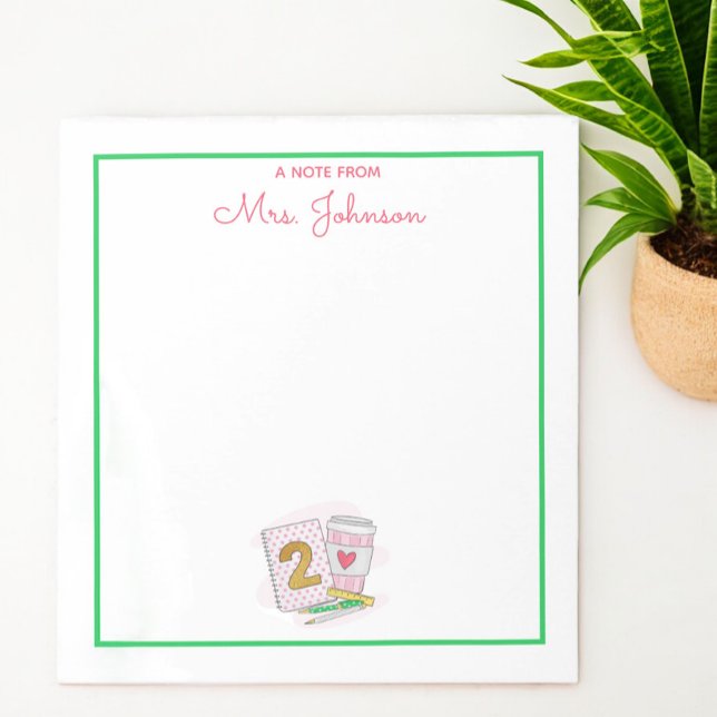 Enseignant de deuxième année Pink Preppy Carnet ca (Créateur téléchargé)