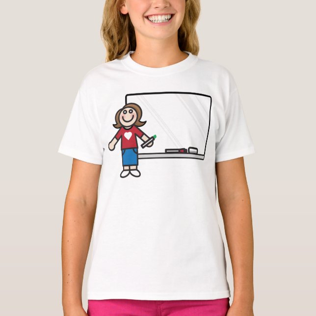 Enseignant Et T-shirt Tableau Blanc (Devant)