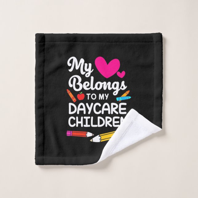 Enseignant Mon Coeur Appartient Aux Enfants (Gant de toilette)