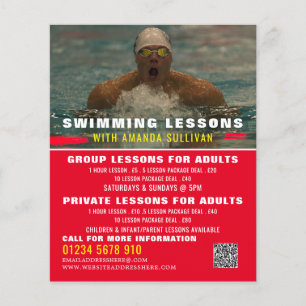 Enseignant nageur, prospectus Annonce de leçons de