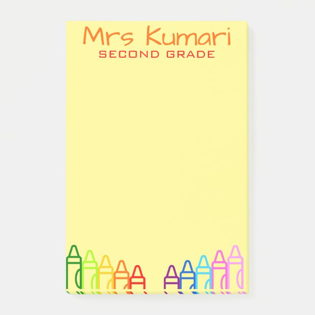Enseignant personnalisé Crayon Design Post-It Note (Devant)