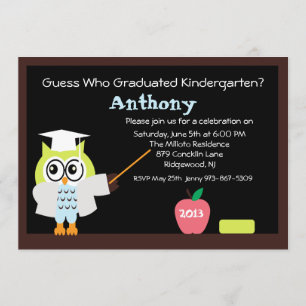 Enseignant Wise Owl Kids Graduation Invitation