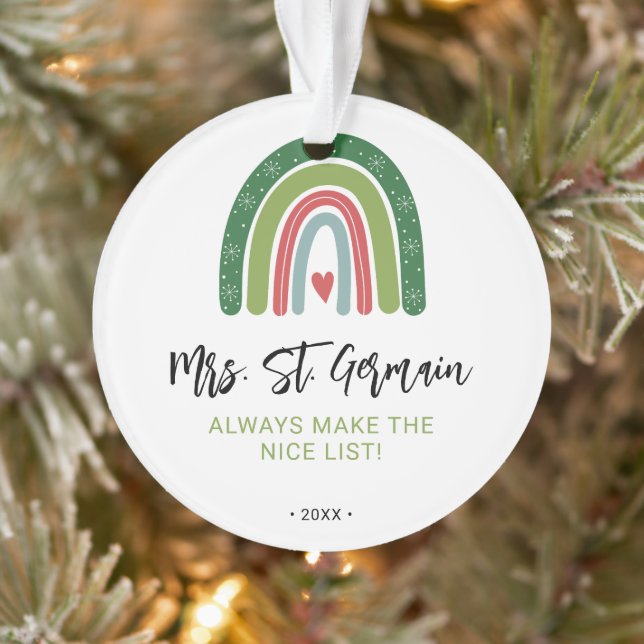 Enseignants de Noël Rainbow Nice Liste (Arbre)