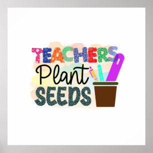 Enseignants Plantes semences Mur Poster cadeau pou