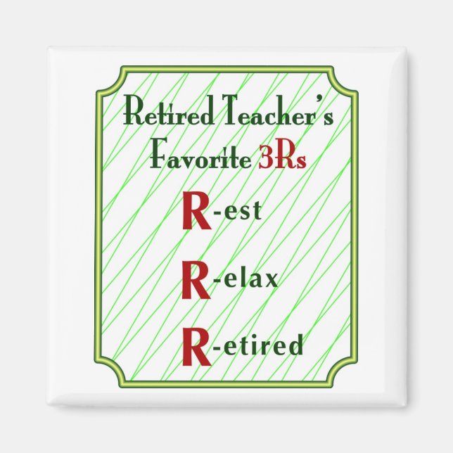 Enseignants Retraités 3Rs - Magnet (Devant)