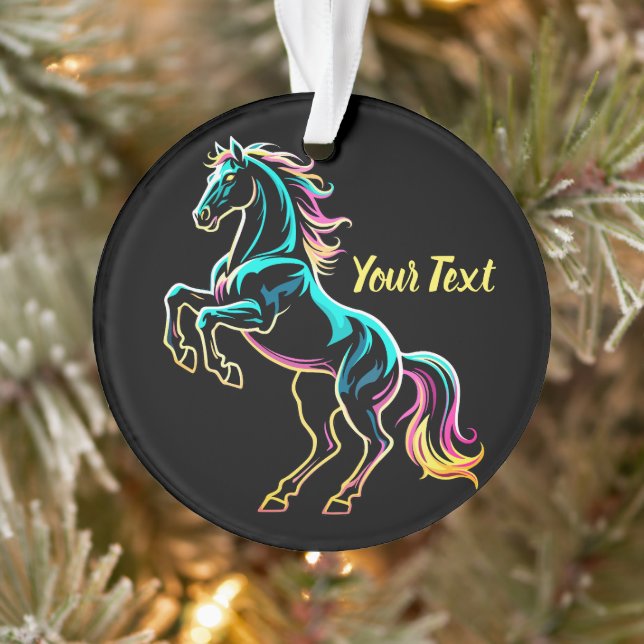 Enseigne au néon Cheval Style Rétro Glitch (Arbre)
