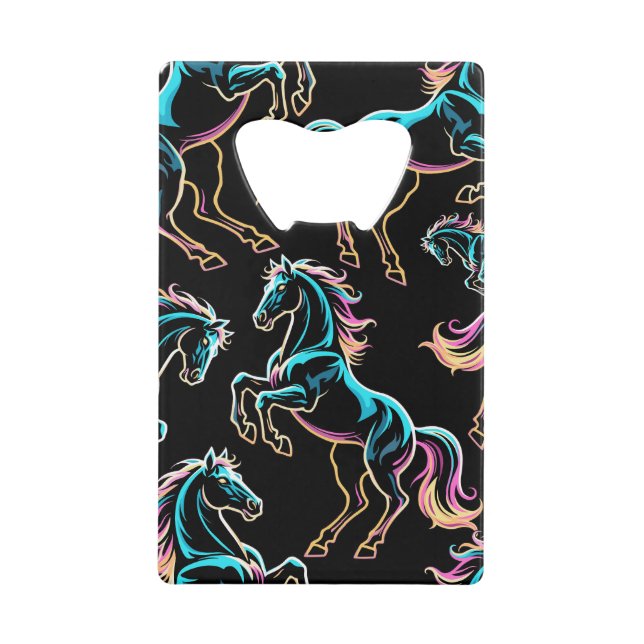 Enseigne au néon Cheval Style Rétro Glitch (Devant)