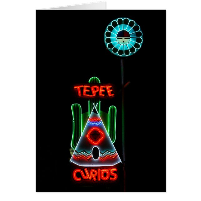 Enseigne au néon de curiosités de tepee, (Devant)