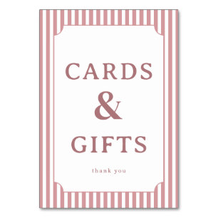 Enseigne Cartes et Cadeaux Rose Élégant Serif