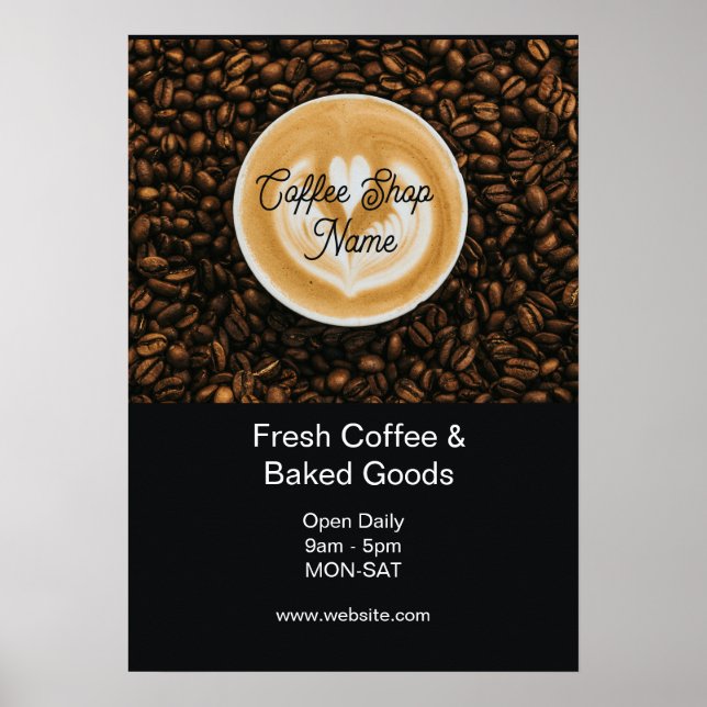 Enseigne de bannière de salon de café | Affiche d' (Devant)