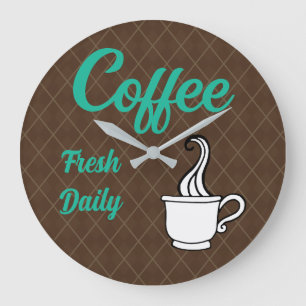 Enseigne de café rétro Horloge murale Cadeau de cu