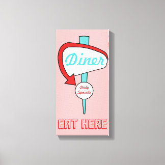 Enseigne de diner rose sur toile