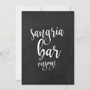 Enseigne de mariage à la craie Sangria Bar abordab