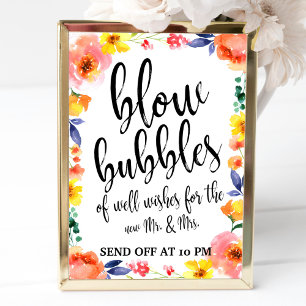 Enseigne de mariage abordable Fleurs Bulles de dép