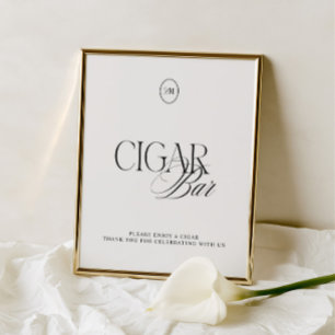Enseigne de mariage classique encre et cigare blan
