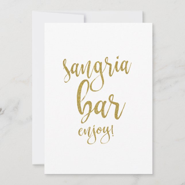 Enseigne de mariage pas chère Sangria Bar Gold Gli (Devant)