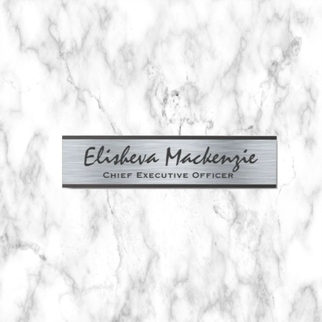 Enseigne de porte de bureau en faux argent Plaque  (Créateur téléchargé)