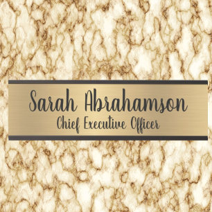 Enseigne de porte de bureau en or faux Plaque de n