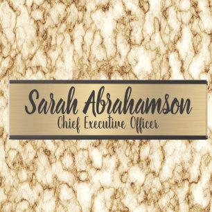 Enseigne de porte de bureau en or faux Plaque de n