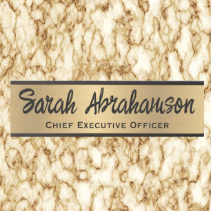 Enseigne de porte de bureau en or faux Plaque de n