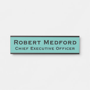 Enseigne de porte suspendue bleue moderne plaque n
