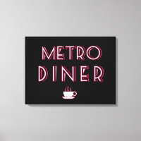 Enseigne de restaurant Art Déco Metro