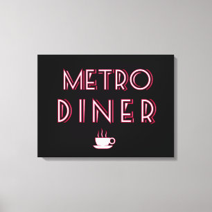 Enseigne de restaurant Art Déco Metro