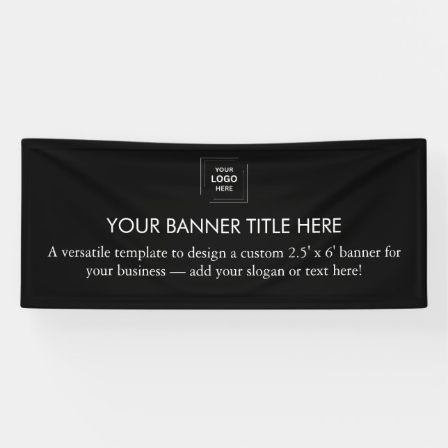 Enseigne de société | Bannière publicitaire noire  (Horizontal)