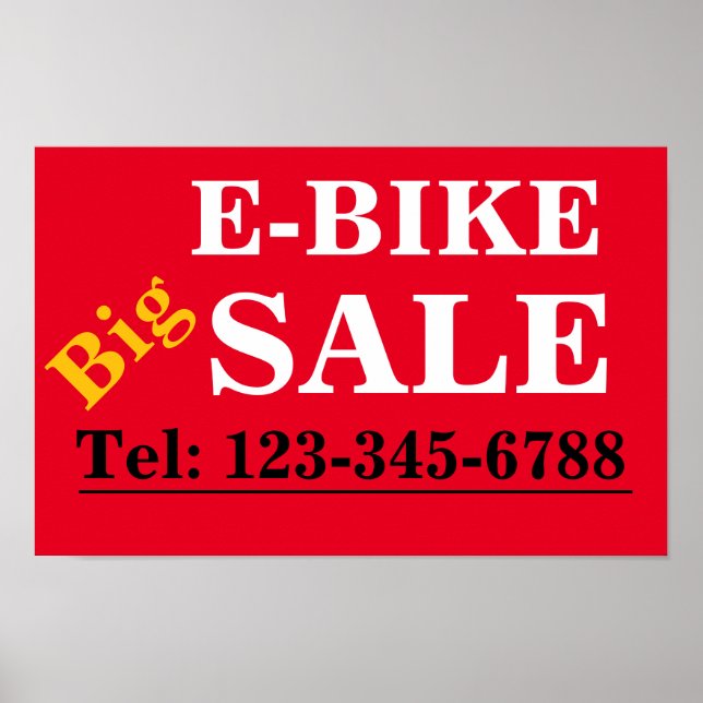 ENSEIGNE DE VENTE DE VÉLO ÉLECTRIQUE pour affiche  (Devant)