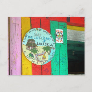Enseigne Lazy Lizard sur Caye Caukler Belize Carte