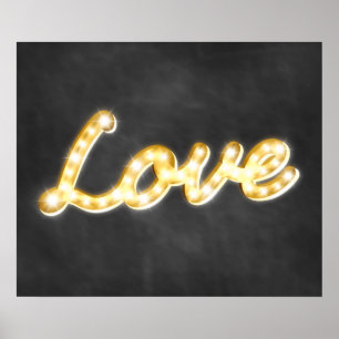 Enseigne lumineuse vintage Love Poster - tableau n