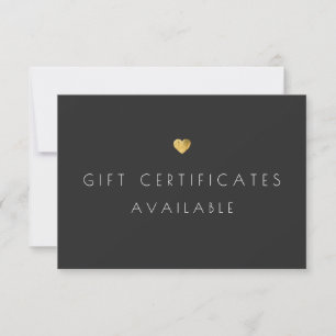 Enseigne promotionnelle de certificat-cadeau Cœur