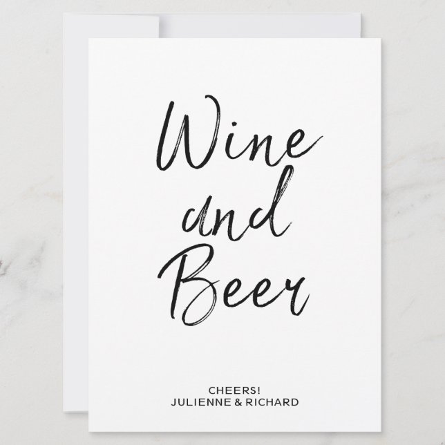 Enseigne Vin et Bière | lettrage main stylisé (Devant)