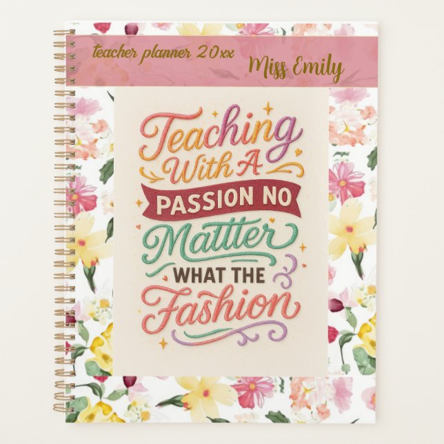 « Enseigner avec passion » Style brodé avec person (Devant)