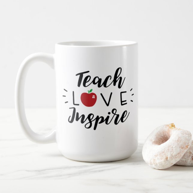 Enseigner l'amour inspirer café Mug (Avec donut)