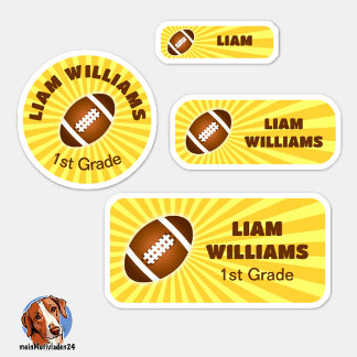 Ensemble - 24 autocollants nominatifs - Football j