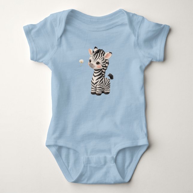 Ensemble barboteuse bébé zèbre mignon – Vêtements  (Devant)