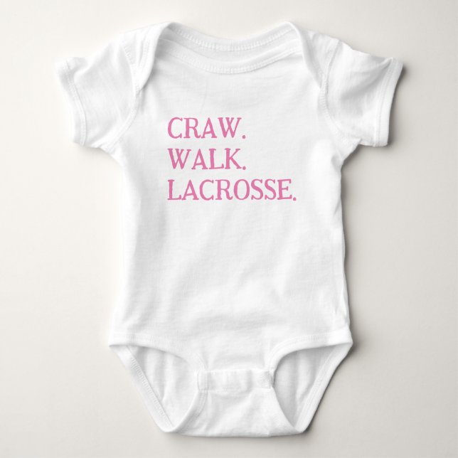 ENSEMBLE BÉBÉ FILLE LACROSSE ROSE BLANC TSHIRT (Devant)