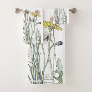 Ensemble botanique de serviette de Bath de fleurs