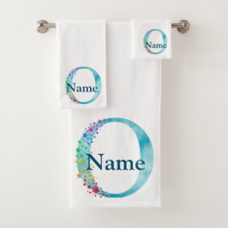 Ensemble-cadeau de bain à monogramme initial lettr