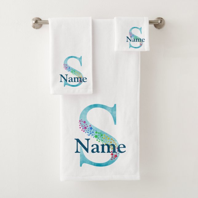 Ensemble-cadeau de bain à monogramme lettre S (En situation)